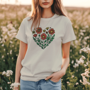 Floral Heart Soft T-Shirt