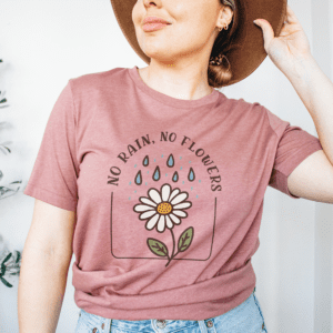 No Rain No Flowers Aesthetic T-Shirt